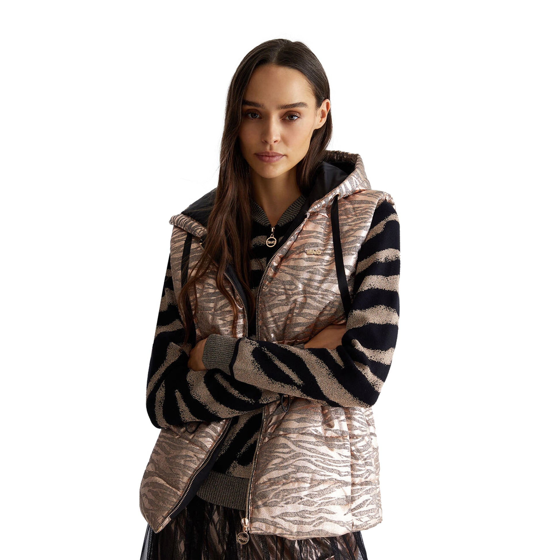 Gilet animalier Donna imbottito modella frontale