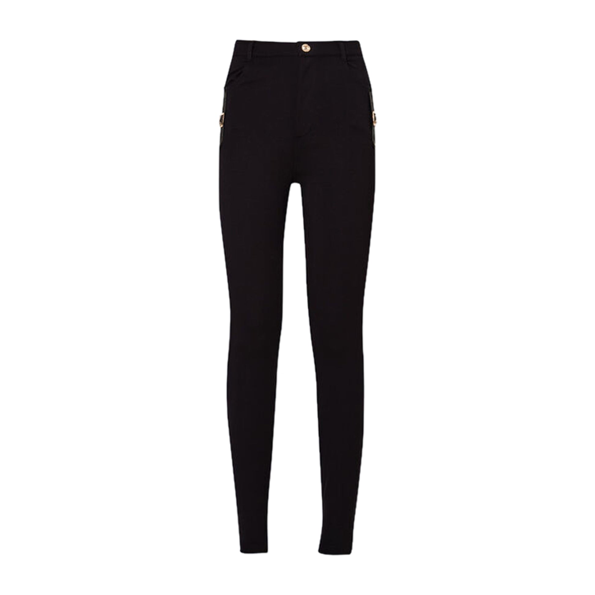 Pantaloni Donna in Jersey Stretch nero frontale