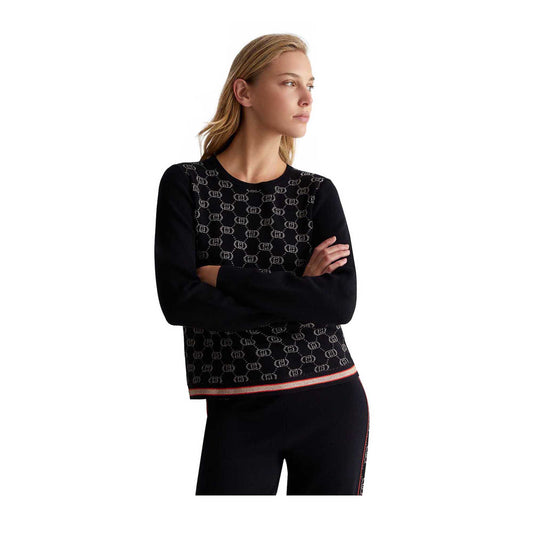 Maglia Donna con logo all over nero