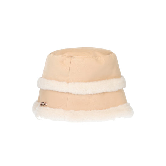 Cappello bucket in tessuto spalmato Beige