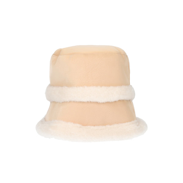 Retro Cappello bucket in tessuto spalmato Beige