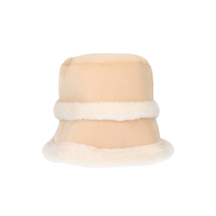 Retro Cappello bucket in tessuto spalmato Beige