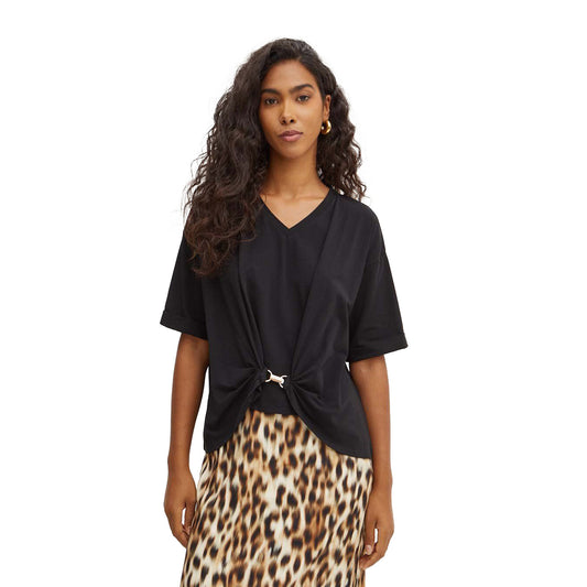 T-shirt Donna dal taglio oversize nera