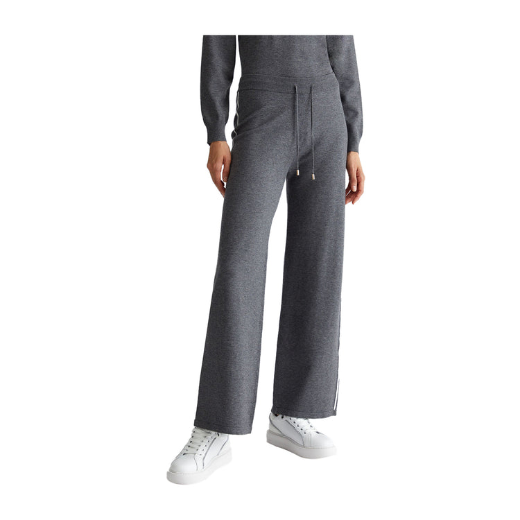 Pantaloni jogging Donna in maglia grigio frontale