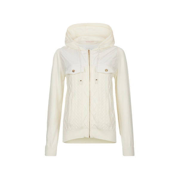 Maglia Donna con zip e cappuccio Bianco