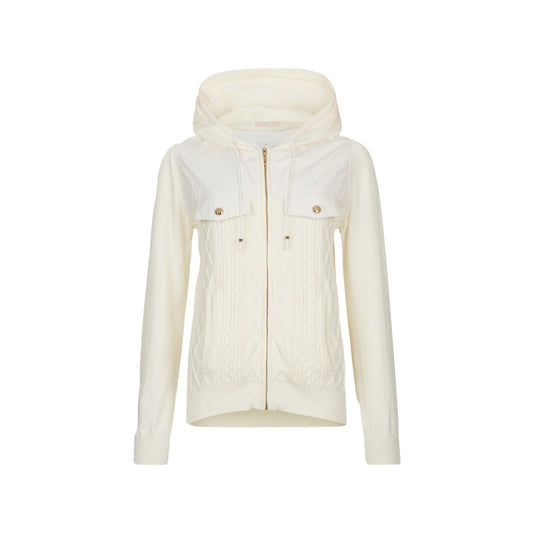 Maglia Donna con zip e cappuccio Bianco