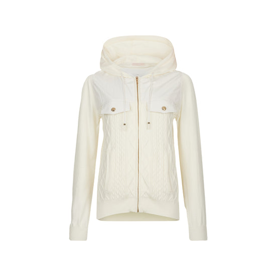 Maglia Donna con zip e cappuccio Bianco