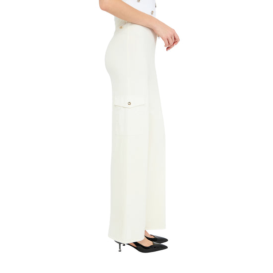 Pantaloni jogging Donna Bianco modella laterale