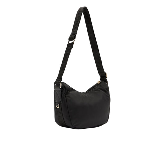 Borsa Donna a tracolla media in nylon nero retro