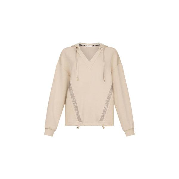 Felpa Donna con scollo a V e cappuccio