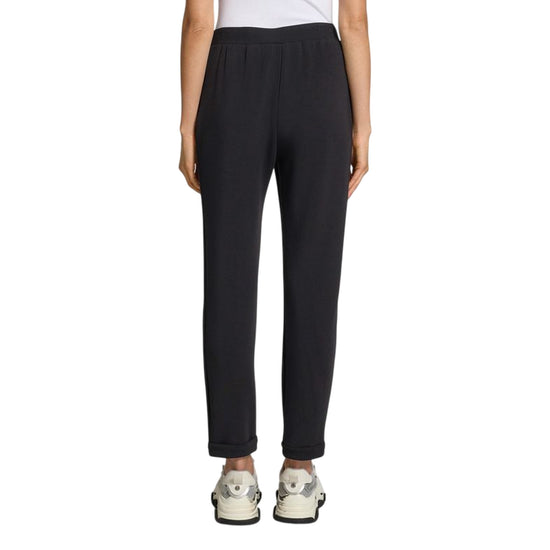 Pantaloni Donna jogging in scuba Nero modella retro