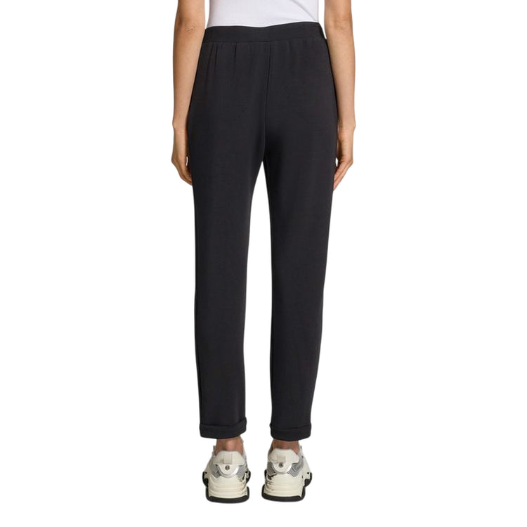 Pantaloni Donna jogging in scuba Nero modella retro