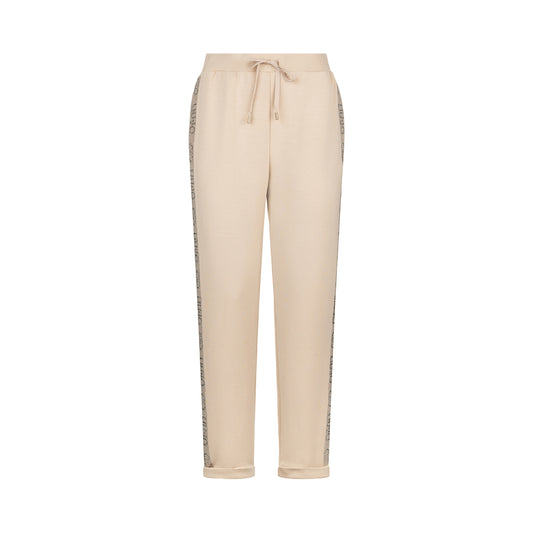 Pantaloni Donna jogging in scuba Beige