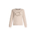 Felpa Donna beige con ricamo floreale 