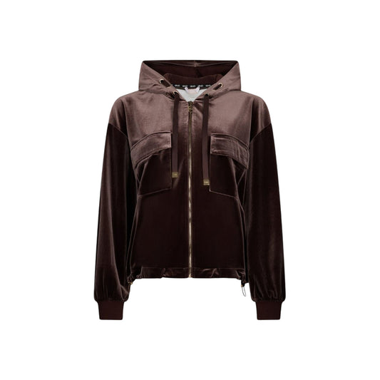 Felpa Donna in ciniglia con cappuccio Marrone