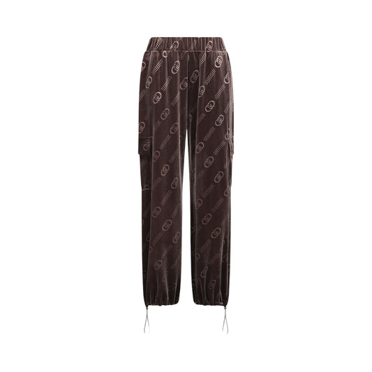 Pantaloni jogging Donna in ciniglia marrone