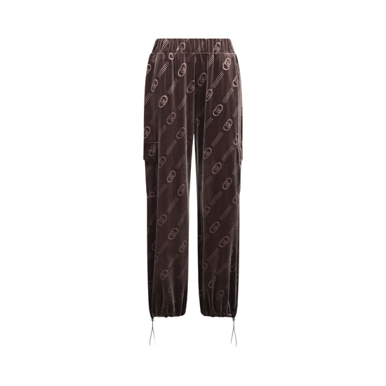 Pantaloni jogging Donna in ciniglia marrone