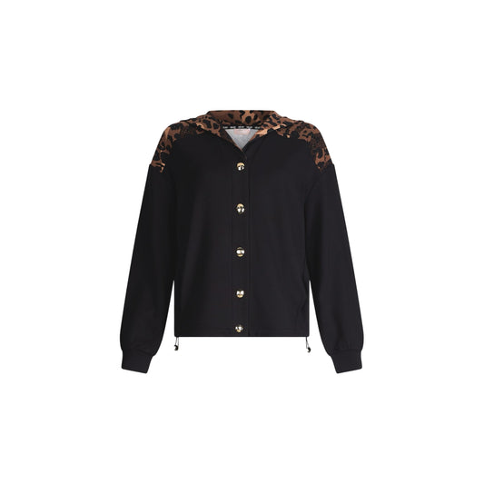 Felpa Donna con bottoni frontali Nero