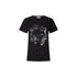 T-shirt Donna in nero con motivo floreale frontale
