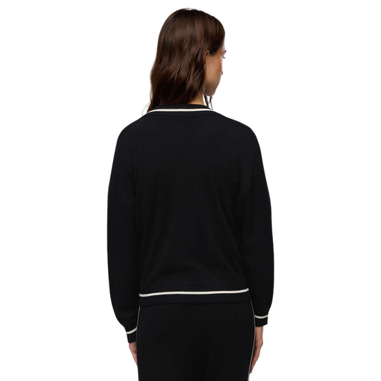 Cardigan Donna con scollo a V e zip modella retro