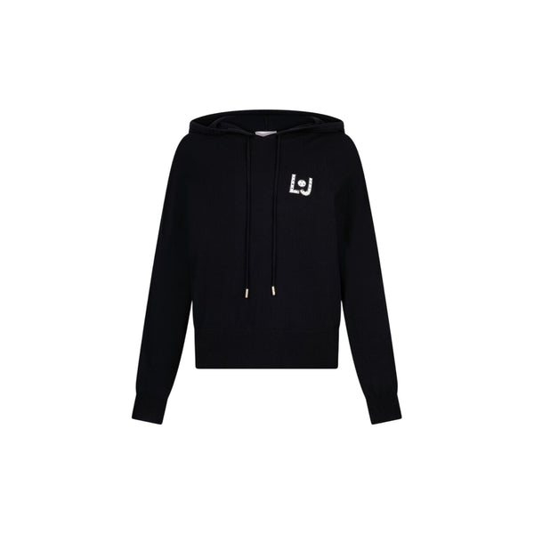 Felpa Donna in maglia nera con logo