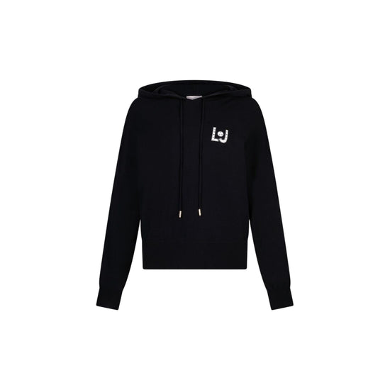 Felpa Donna in maglia nera con logo