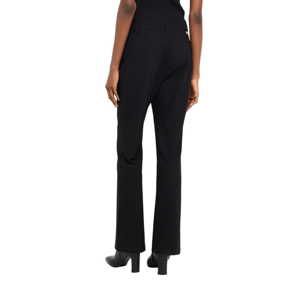 Pantaloni Donna flare a vita alta Nero modella retro