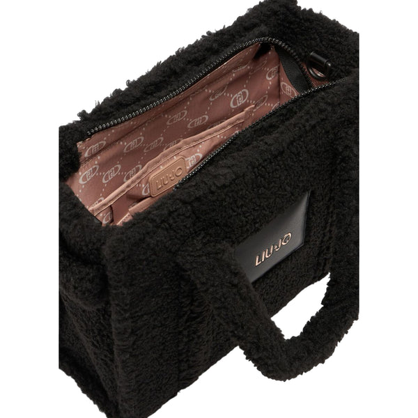 Shopping bag Donna media in teddy Nero interno