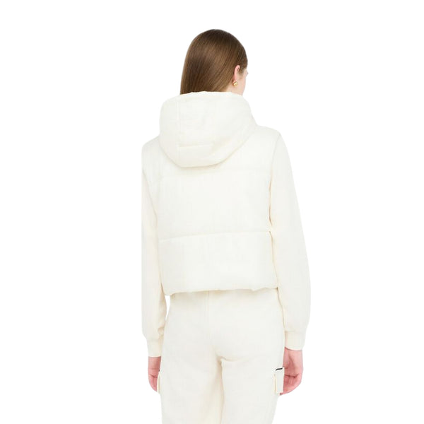 Gilet Donna in nylon trapuntato Bianco modella retro