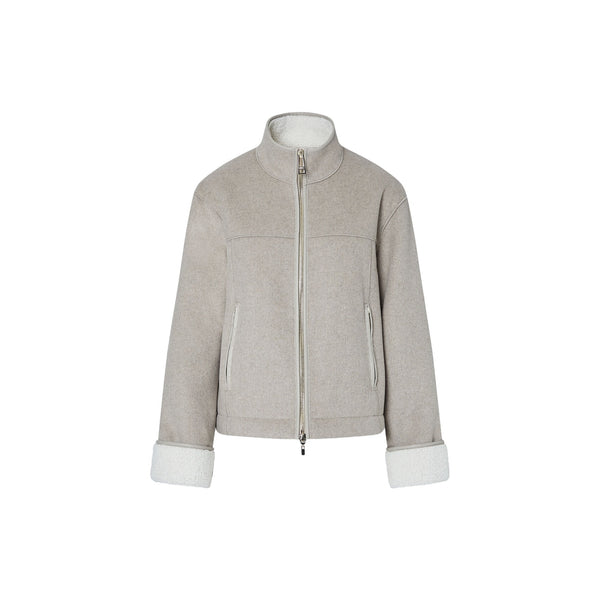 Giaccone boxy Donna in montone beige