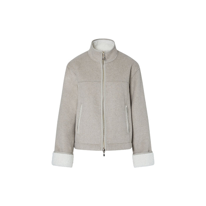 Giaccone boxy Donna in montone beige