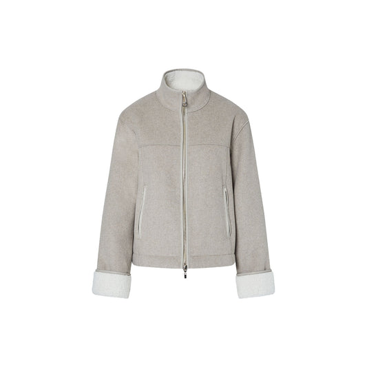 Giaccone boxy Donna in montone beige