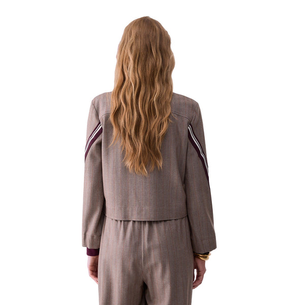 Giacca Donna con tape rigate bicolor modella retro