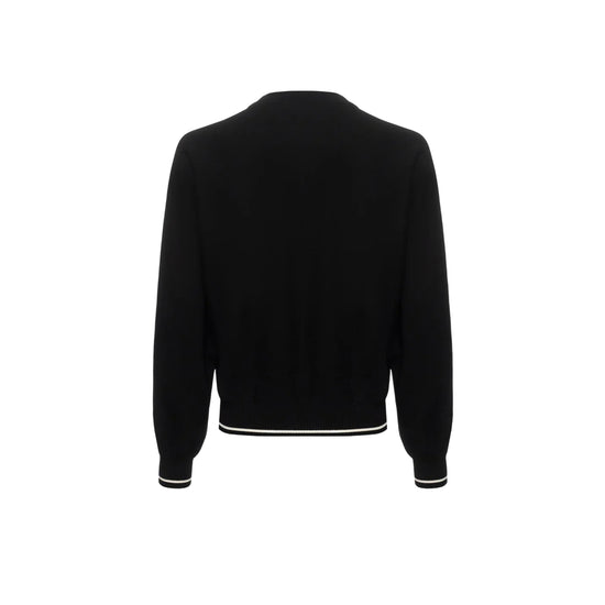 Cardigan Donna con zip Nero retro