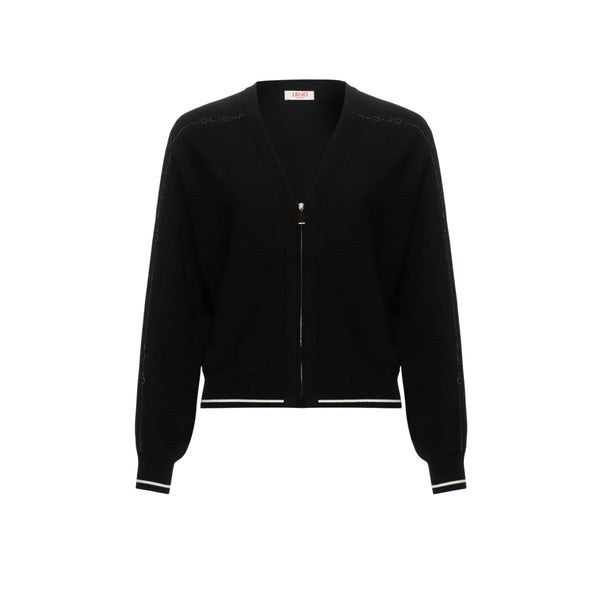 Cardigan Donna con zip Nero