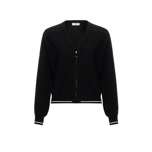 Cardigan Donna con zip Nero