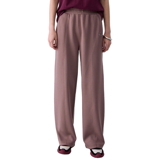 Pantalone Donna in scuba rosa modella frontale