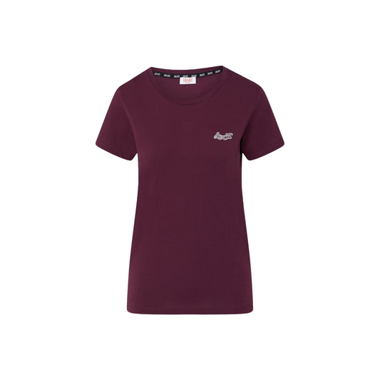 T-shirt Donna Bordeaux con mini logo
