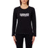 T-shirt Donna con logo con strass Nero