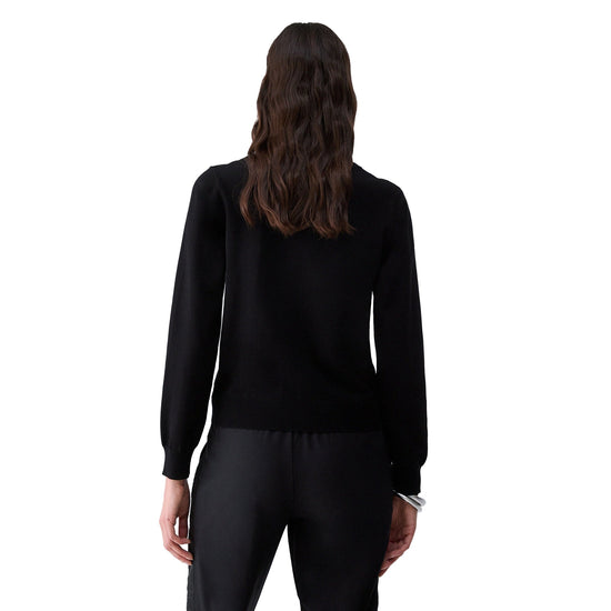 Maglia Donna con logo con pietre gioiello modella retro