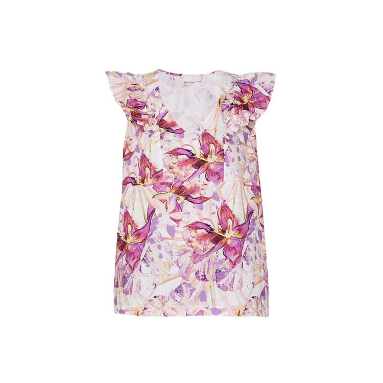 Top femme à motif fleuri