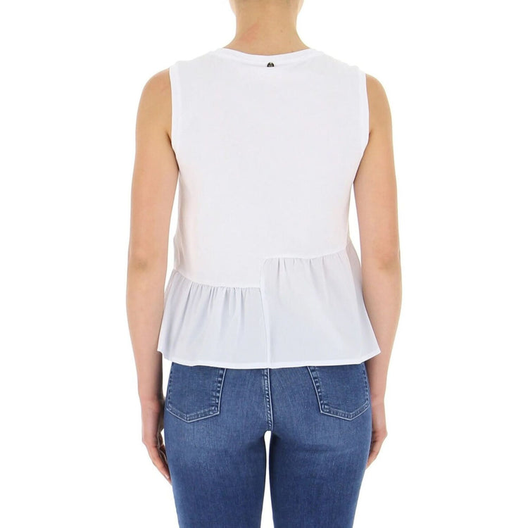 Top femme à volant asymétrique