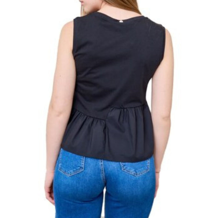 Top femme à volant asymétrique