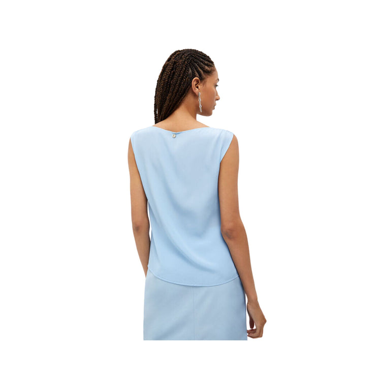 Top femme uni à col V