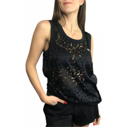 Top femme à motif géométrique ajouré