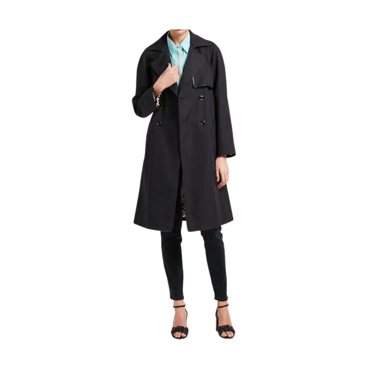 Long solid color trench coat for women