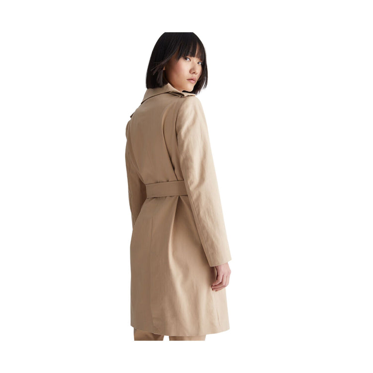 Long double-breasted trench coat for women