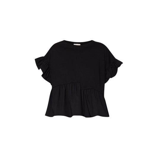 Women's T-shirt with ruffled sleeves