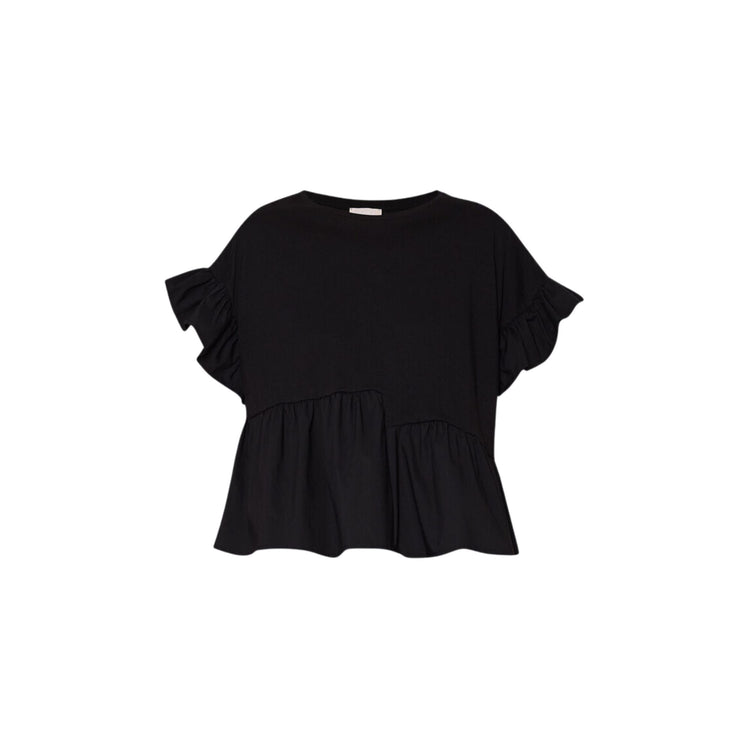 Women's T-shirt with ruffled sleeves
