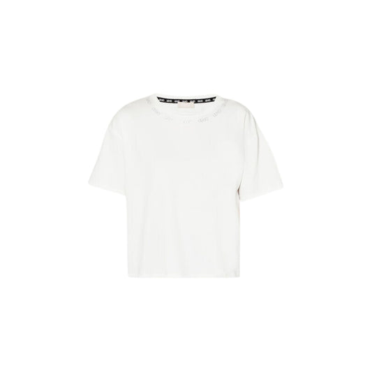 T-shirt in jersey plissé donna - Avorio/Nude